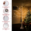 4/5/6 Feet Pre-Lit Christmas Tree with Lights, SEGMART 3 Piece LED Birch Christmas Tree, Lighted Tree and Branches Christmas Ornament for Festival, Wedding, Party, Indoor Outdoor Home Decoration, L378