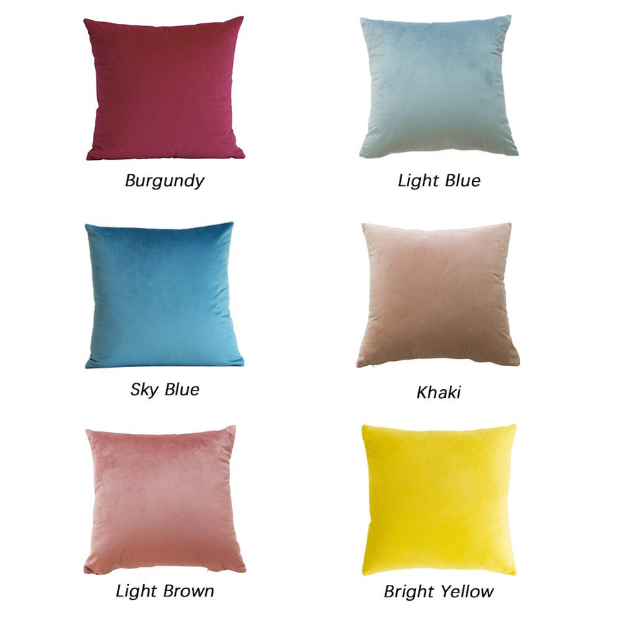 Throw Pillows Covers 2 Pack, SEGMART Premium Velvet Sofa Pillowcase Square Decorative Pillows, Cushion Cases Pillowcases for Couch Bedroom Car Decoration, 18'' x 18'', Sky Blue, S14892