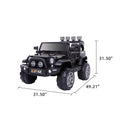 Electric Ride on Car, 12V Kid Ride on Cars with 2.4G Remote Control, Electric Ride on Truck Car with LED Lights, Horn, MP3 Player, Black Battery-Powered Ride on Toys for Boys Girls, 3 Speeds, L6448