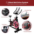 Indoor Cycling Bike, Professional Stationary Exercise Bike with LCD monitor, Bottle Holder, Smooth Belt Drive Cycling Bike, Adjustable Seat Bicycle Stationary Bike for Home Cardio Gym Workout, L5885