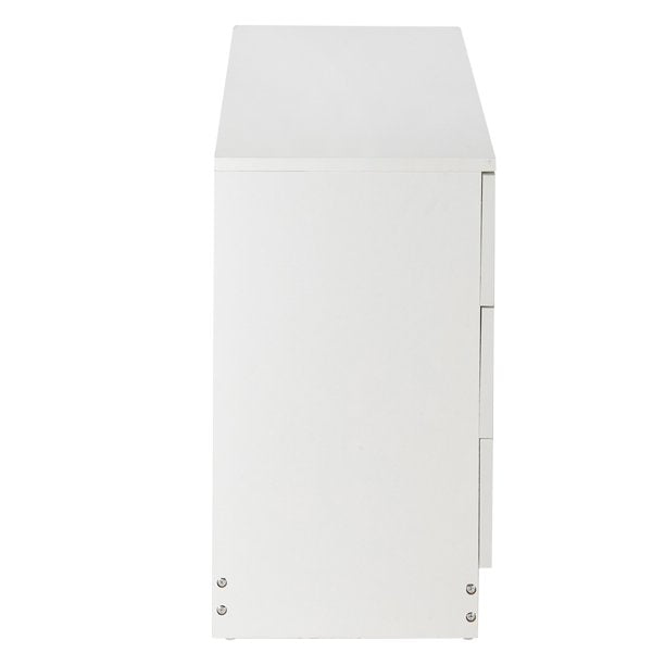 3-Drawer Dresser, Heavy Duty Wood Chest of Drawers, Modern 3 Drawer Dresser, Storage Bedroom Chest for Kids Room, Bathroom, Closet, Entryway, Hallway, Nursery, White Vertical Storage Cabinet, L2010