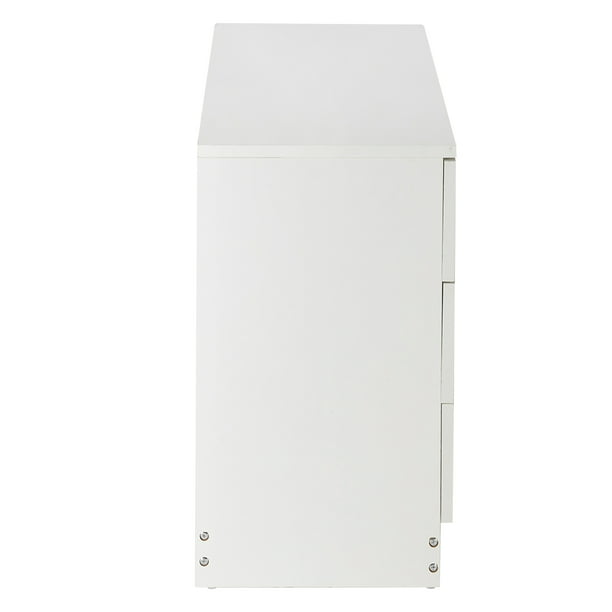 White Dresser, Heavy Duty 3-Drawer Wood Chest of Drawers, Modern Storage Bedroom Chest for Kids Room, Vertical Storage Cabinet with Metal Handles for Bathroom, Closet, Entryway, Hallway, Nursery,L2014