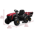Power Tries Kids Ride on Car Toy, SEGMART 12V Ride-On Agricultural Vehicle with Trailer, Boys & Girls Kid Tractor with Charger, 2 Speeds, Music, Birthday Gift for 1-5 Boys & Girls, Red, SS026