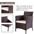 Patio Furniture Sets Clearance, 4 Piece Wicker Patio Set with Glass Dining Table, Loveseat & Cushioned Wicker Chairs, Modern Rattan Outdoor Conversation Sets for Backyard, Porch, Garden, LLL1722