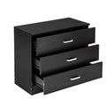 Dressers for Bedroom, Heavy Duty 3-Drawer Wood Chest of Drawers, Modern Storage Bedroom Chest for Kids Room, Black Vertical Storage Cabinet for Bathroom, Closet, Entryway, Hallway, Nursery, L2025
