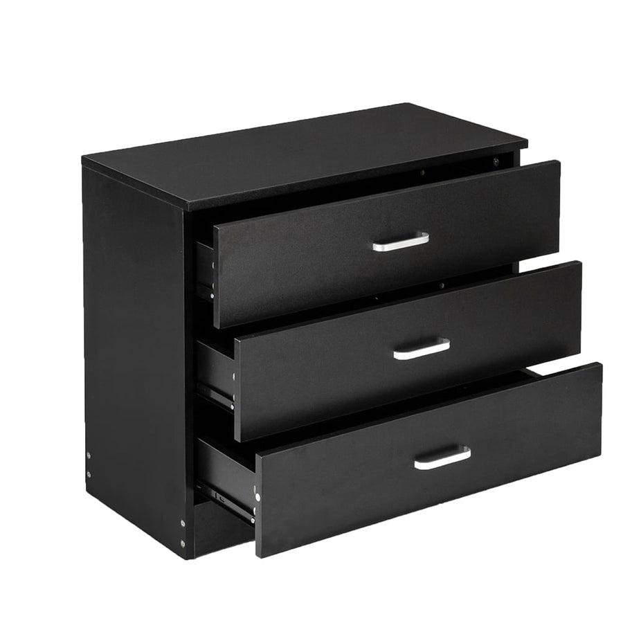 Dressers for Bedroom, Heavy Duty 3-Drawer Wood Chest of Drawers, Modern Storage Bedroom Chest for Kids Room, Black Vertical Storage Cabinet for Bathroom, Closet, Entryway, Hallway, Nursery, L2025