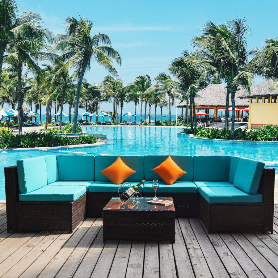 7 Piece Patio Conversation Furniture Sets