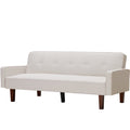 Sofa Sleeper, SEGMART Modern Fabric Sofa Bed with Armrest, Convertible Futon Couches and Sofas w/Wood Legs, Small Spaces Recliner Couch Living Room Furniture Loveseat Sofa, Beige, LLL2006