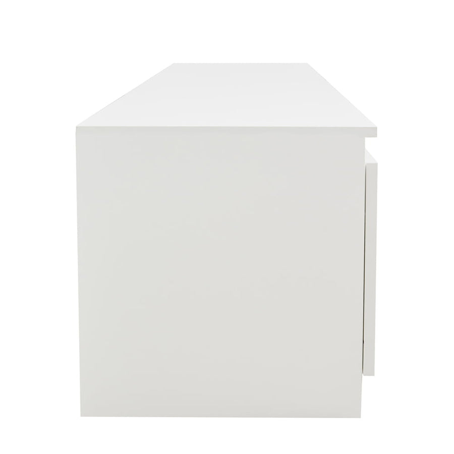 TV Stand with Storage, SEGMART High Gloss White TV Console Cabinet with LED Lights, TV Console Table with Storage Drawers, Home Media Entertainment Center for Living Room, 47"x15.7"x15.7", LLL2544