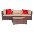 Patio Furniture Set Clearance, 4 Piece Patio Furniture Sets with Armless Sofa, Coffee Table, 2 Corner Sofas, 2 Pillows, All-Weather Patio Sectional Sofa Set with Cushions for Backyard Garden Pool, L
