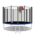 Trampoline for Exercise, New Upgraded 12-Feet Outdoor Trampoline with Safety Enclosure Net, Basketball Hoop and Ladder, Heavy-Duty Round Trampoline for Indoor or Outdoor Backyard, Capacity 400lbs,L3735