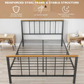 SEGMART Full-Size Bed Frame, Heavy Duty Platform Bed Frame with Wood Headboard & Footboard, No Box Spring Needed, S2033