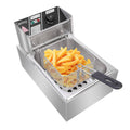 Deep Fryer Electric Deep Fryer with Basket and Lid, Large Capacity Deep Fryer Donut Deep Fryer, SEGMART Commercial Deep Fryer Stainless Steel Deep Fryer for Kitchen/Home Use, 6.3QT/6L/2500W, H622