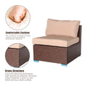 Patio Furniture Set Clearance, 4 Piece Patio Furniture Sets with Armless Sofa, Coffee Table, 2 Corner Sofas, 2 Pillows, All-Weather Patio Sectional Sofa Set with Cushions for Backyard Garden Pool, L