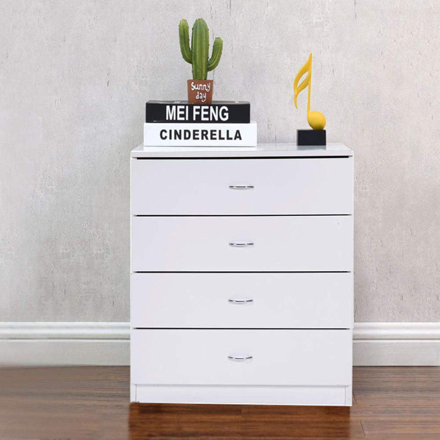 Segmart White Wood Chest Cabinet, 26" x 13" x 29" Durable MDF Wood Chest Cabinet with Metal Handles, Simple Bedroom Furniture Chest of Drawers for Closet to Storing Clothes, Cosmetic, S7893