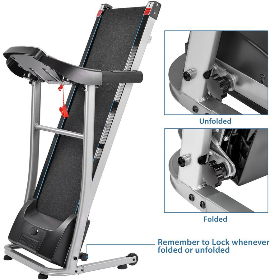 Exercise Equipment, Folding Electric Treadmill for Home, Electric Motorized Running Machine with LED Display and Cup Holder, Easy Assembly Jogging Exercise Equipment with 12 Preset Programs, L3391