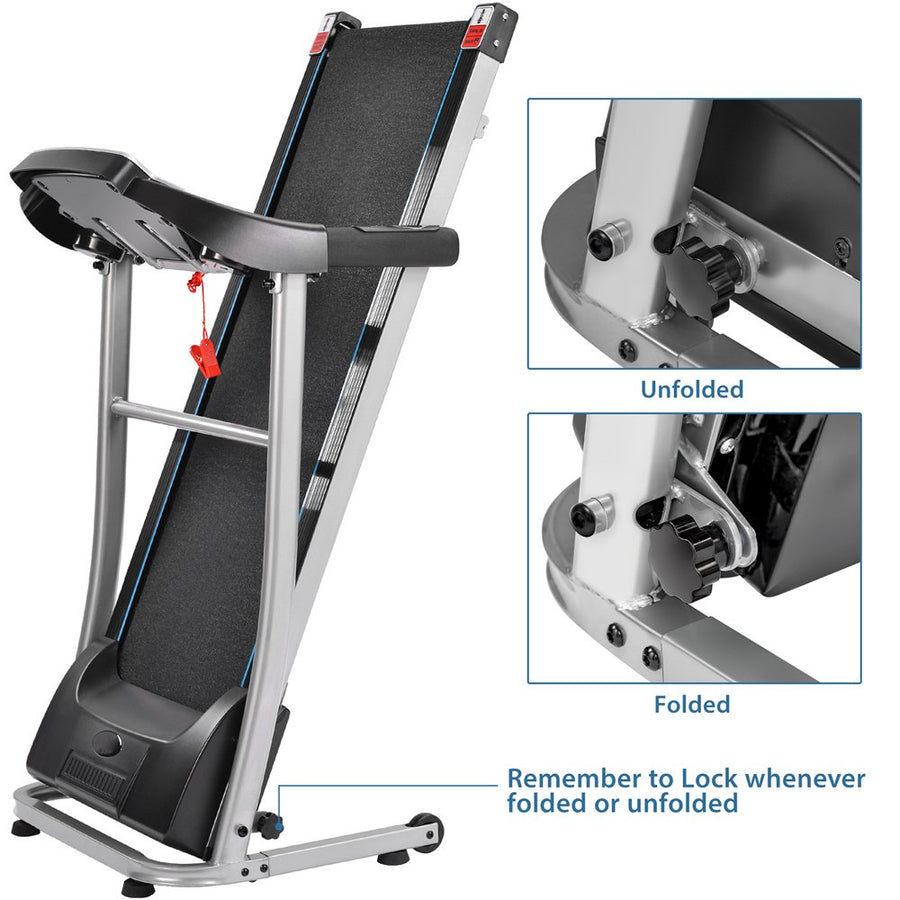 Exercise Equipment, Folding Electric Treadmill for Home, Electric Motorized Running Machine with LED Display and Cup Holder, Easy Assembly Jogging Exercise Equipment with 12 Preset Programs, L5160