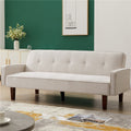 Sofa Sleeper, SEGMART Modern Fabric Sofa Bed with Armrest, Convertible Futon Couches and Sofas w/Wood Legs, Small Spaces Recliner Couch Living Room Furniture Loveseat Sofa, Beige, LLL2006