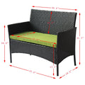 Patio Furniture Set Clearance, 4 Piece Wicker Patio Set with Glass Dining Table, Loveseat & Cushioned Wicker Chairs, Modern Rattan Outdoor Conversation Sets for Backyard, Porch, Garden, L3121