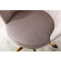 Office Desk, Modern Swivel Velvet Office Chair, Ergonomic Vanity Armchair with Padded Back Seat, Height Adjustable Mid Back Computer Desk Chair for Living Room/Bedroom, Gray, LL344