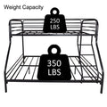 Bunk Beds for Kids, UHOMEPRO Twin over Full Bunk Bed, Heavy Duty Black Metal Bunk Bed Twin over Full with Ladder/Safety Rail for Boys Girls, Twin over Full Bunk Bed for Bedroom/Dorm, CL797