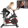 Segmart Indoor Exercise Bike, Professional Stationary Cycling Bike with LCD Monitor, Bottle Holder, Smooth Belt Drive Cycling Bike, Adjustable Seat Bicycle Stationary Bike for Home Cardio Gym Workout, L5396