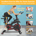 Indoor Cycling Bike, Smooth Belt Drive Stationary Exercise Bike, Bicycle Stationary Bike with Bottle Holder and Comfortable Seat Cushion for Home Cardio Gym Workout, I7866
