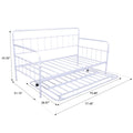 Twin Metal Trundle Bed Frame, SEGMART Twin Trundle Beds with Trundle Included, Daybed & Trundle with Metal Slat Support, Twin Daybed for Adults Kids Teens, Bed Frame No Box Spring Needed, H527