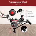 Indoor Cycling Bike, Professional Stationary Exercise Bike with LCD monitor, Bottle Holder, Smooth Belt Drive Cycling Bike, Adjustable Seat Bicycle Stationary Bike for Home Cardio Gym Workout, L5885