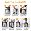 Vegetable Juicer Juice Extractor, SEGMART 600W Orange Juicer Cold Press Juicer Machine, 3 Speed Electric Juicer Wide Mouth, Fruit Juicer with Overheating Protection, Easy Clean, Stainless Steel, H1744