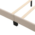 Upholstered Platform Queen Bed Frame, Beige Button Tufted Platform Queen Bed Frame with Headboard, Linen Fabric Bed Frame with Wood Slat Support, Box Spring Needed, Easy Assembly, 500lbs, Beige, SS31