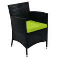 Patio Furniture Sets Clearance, 4 Piece Wicker Patio Set with Glass Dining Table, Loveseat & Cushioned Wicker Chairs, Modern Rattan Outdoor Conversation Sets for Backyard, Porch, Garden, L3121