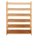 Shoe Rack Organizer for Closet, 6-Tier Bamboo Shoe Rack Organizer, Free Standing Entryway Storage Shoe Rack, 18-25 Pairs Entryway Standing Shoe Shelf Storage Organizer for Living Room