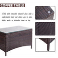 Patio Furniture Sets Clearance, 4 Piece Wicker Patio Set with Glass Dining Table, Loveseat & Cushioned Wicker Chairs, Modern Rattan Outdoor Conversation Sets for Backyard, Porch, Garden, LLL1722