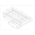Wood Platform Bed Frame with Storage, Twin Size Bed Frame for Girls Boys, SEGMART Classic Twin Bed Frame with Drawers/Wood Slat Support, Kids Twin Bed Frame No Box Spring Needed, Grey, H696