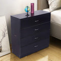 Dressers for Bedroom, Heavy Duty 4-Drawer Wood Chest of Drawers, Modern Storage Bedroom Chest for Kids Room, Black Vertical Storage Cabinet for Bathroom, Closet, Entryway, Hallway, Nursery, L2027