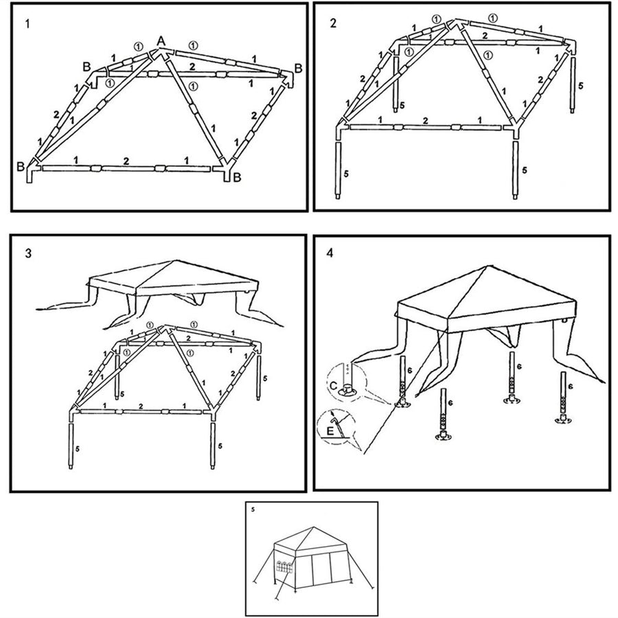Segmart 10' x 10' White Outdoor Canopy with 4 Sidewalls, L