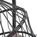 Wicker Hanging Egg Chair with Stand and Cushion, Outdoor Swing Egg-Shaped Chair w/Hanging Kits, Durable All-Weather UV Patio Rattan Lounge Chair for Bedroom, Patio, Deck, Yard, Garden, 350lbs, S422