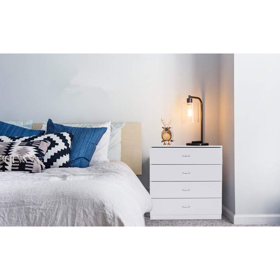 Segmart White Wood Chest Cabinet, 26" x 13" x 29" Durable MDF Wood Chest Cabinet with Metal Handles, Simple Bedroom Furniture Chest of Drawers for Closet to Storing Clothes, Cosmetic, S7893