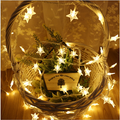LED Star String Lights, 19.68FT 40LED String Lights Indoor/Outdoor Waterproof Decorative Light, Battery Operated Fairy String Lights for Bedroom, Garden, Christmas Tree, Wedding, Warm White, L