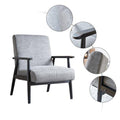 Segmart Grey Accent Chairs for Living Room, Retro Fabric Lounge Chair with Classic Button Design, Club Chairs with Solid Rubber Legs, S13650
