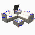 4-Piece Rattan Wicker Outdoor Conversation Set