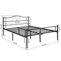 Full Metal Bed Frame, 10.8 Inch Double Metal Platform Bed Frame with Headboard and Footboard, Simple Mattress Foundation w/ 10 Legs, Easy assembly, No Noise, Non-Slip Design, 400lbs, S5767