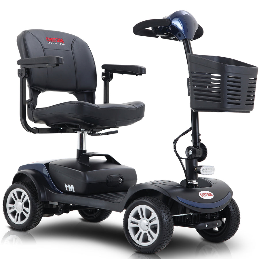 Segmart Mobility Scooters for Seniors, Heavy Duty Handicap Electric Scooters with 4 Wheel, Lightweight Compact Motorized Scooter with Headlights, Outdoor Power Scooter with Anti-Tip Wheels, Blue, SS113