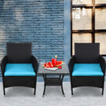 SEGMART Outdoor Patio Furniture Sets, 3 Pieces Bistro Rattan Wicker Conversation Chairs Sets with 2 Single Chair, S13