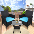 SEGMART Outdoor Patio Furniture Sets, 3 Pieces Bistro Rattan Wicker Conversation Chairs Sets with 2 Single Chair, S13