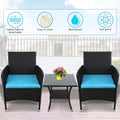 SEGMART Outdoor Patio Furniture Sets, 3 Pieces Bistro Rattan Wicker Conversation Chairs Sets with 2 Single Chair, S13
