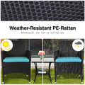 SEGMART Outdoor Patio Furniture Sets, 3 Pieces Bistro Rattan Wicker Conversation Chairs Sets with 2 Single Chair, S13