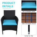 SEGMART Outdoor Patio Furniture Sets, 3 Pieces Bistro Rattan Wicker Conversation Chairs Sets with 2 Single Chair, S13