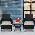 SEGMART Outdoor Patio Furniture Sets, 3 Pieces Bistro Rattan Wicker Conversation Chairs Sets with 2 Single Chair, S13